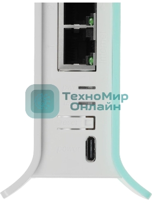 Роутер беспроводной MikroTik hAP ax lite (L41G-2AXD) AX600 10/100/1000BASE-TX голубой