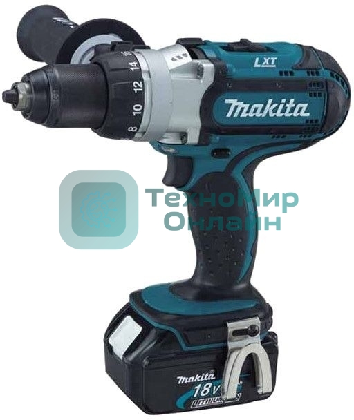 Дрель Makita DDF451RFE аккумуляторная DDF451RFE 18В,2х3Ач Li-ion,БЗП-13мм,0-300\600\1700об\м,80\40Нм,2.1кг,чем