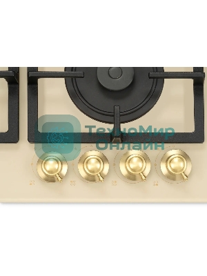 Газовая варочная поверхность Hyundai HHG 6434 BE бежевый