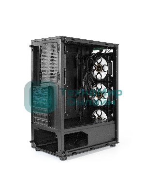 Компьютерный корпус Miditower ExeGate i3 BASE-NPX600 (ATX, БП 600NPX с вент. 12 см, с окном, 1*USB+1*USB 3.0, аудио, 4 вент. 12см с RGb подсветкой)