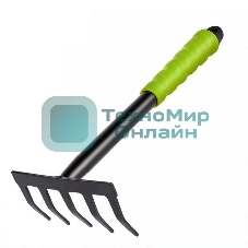 Грабли садовые ручные пятизубчатые Deli DL580813 длина 30 см, защита от ржавчины и коррозии, противоскользящая рукоять