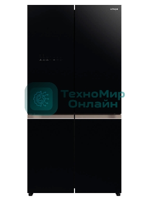Холодильник Hitachi R-WB720VUC0 GBK черный стекло трехкамерный инвертер 372/196л морозилка снизу