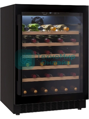 Винный шкаф LEX LWD6054BL черный, 135 л, 1 отсек, 54 бут.
