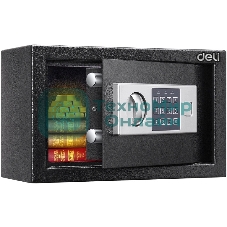 Сейф Deli ET520 310x 200x 200 мм, ключевой, электронный, черный/серебристый