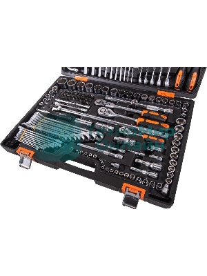 Набор инструментов ВИХРЬ 1/2, 1/4, CrV, в кейсе 142 предмета 73/6/7/13