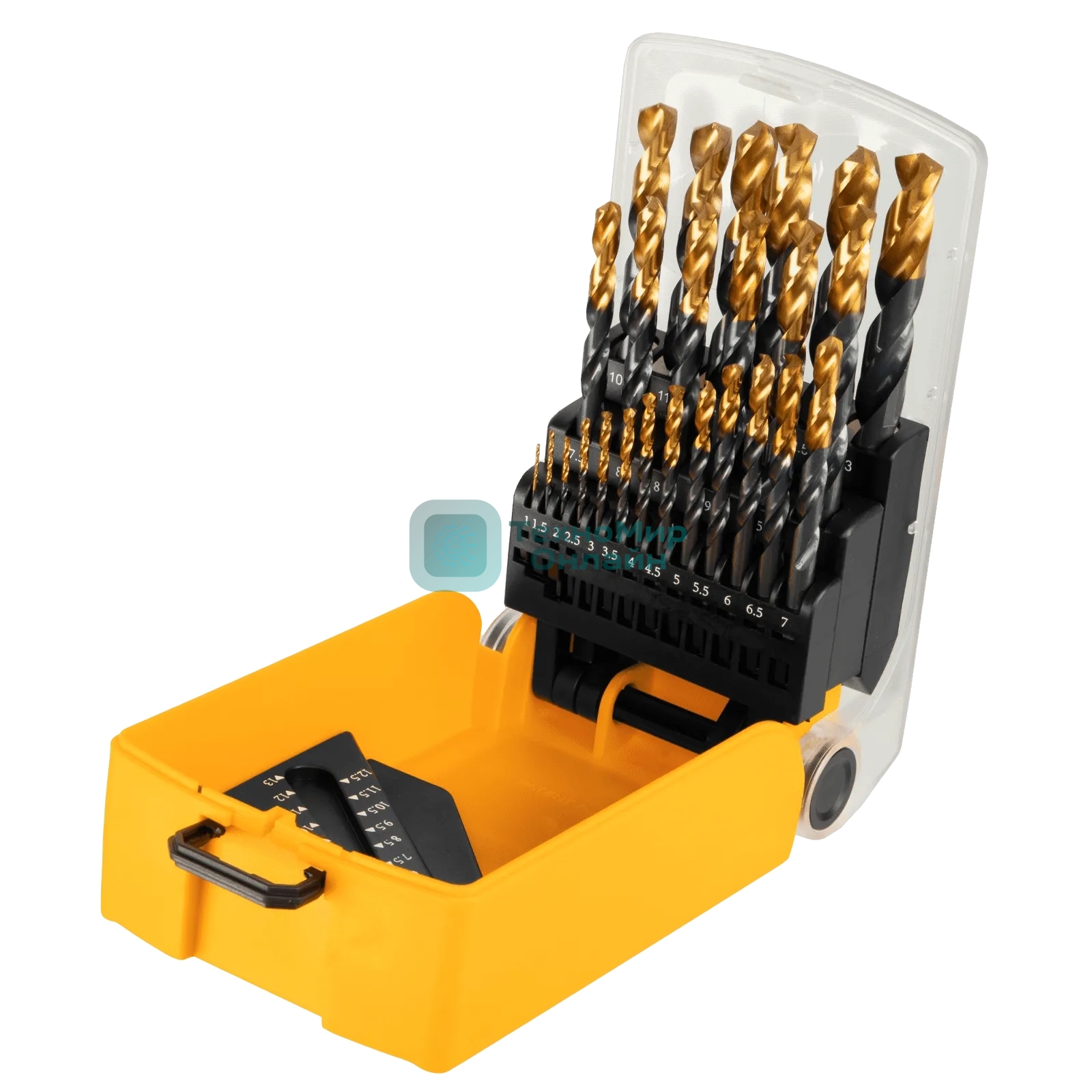 Набор сверл по металлу Denzel 1-13 мм, HSS-Tin, Golden Tip, 25 шт