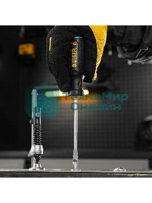 Отвертка Denzel SL5x100 мм, S2, 3к рукоятка