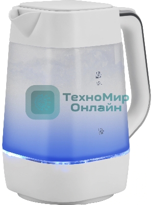 Чайник электрический Vitek VT-WK1058 1.7л. 2200Вт белый корпус: стекло/пластик