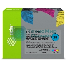 Картридж струйный Cactus CS-C8728 №28 многоцветный (18 мл) для HP DeskJet 3320, 3420, 3520, 3535, 3550, 3645, 3650, 3740, 3840, 5150, Fax 1240, OfficeJet 4105, 4110, 4211, 4251, 5500, 5510, PSC 1110, 1200, 1210, 1310, 1340, 1350