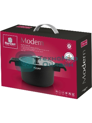 Кастрюля Rondell Modern RDA-1726, 2.6л, 20см, с крышкой, черный