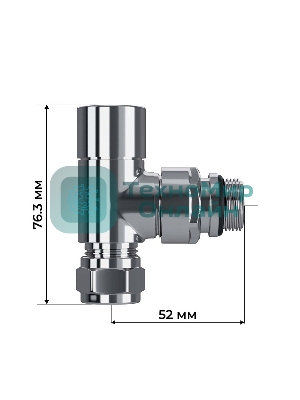 Набор термостатический трехосевой Royal Thermo Design Pro 15мм М30х1,5 (Хром)