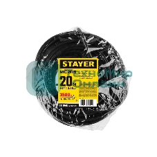 Удлинитель-шнур Stayer MC 315, 20 м, 3500 Вт, 1 гнездо, ПВС 3х1,5 мм2, черный