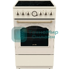 Плита электрическая Gorenje GECS5B70CLI бежевый, конфорок 4 электрических, духовка 70 л, 50 см x 85 см x 59.4 см
