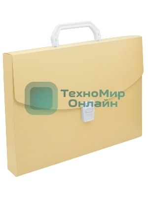 Папка-портфель Бюрократ Pastel PASTPP01YEL 1 отделение, A4, пластик, 0.7мм, желтый