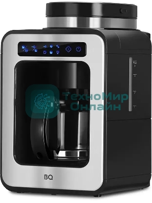 Кофеварка капельная BQ CM7000 черный/стальной, исп. кофе - зерновой/молотый, 0.6 л, 600 Вт