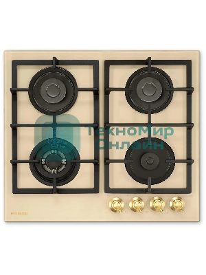 Газовая варочная поверхность Hyundai HHG 6434 BE бежевый