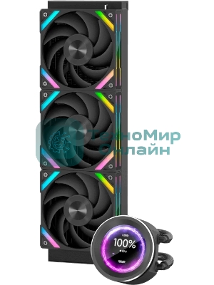 Водяное охлаждение для процессора SAMA Q60 Black (360мм, LED temp., черный, ARGb/Fans: 3x120мм, 86CFM, 30dBA, 2600RPM/Pump height 64мм, 30dBA, 2800RPM, Rad thickness 27мм/S: 1851, 1700, 1200, 20XX, 115X, AM5, AM4)