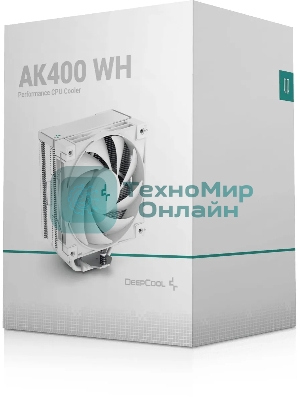 Кулер для процессора DEEPCOOL AK400 WH белый, 120 мм, алюминий/медь, 1850 об/мин, 29 дБ, 4 pin, 220 Вт, 155 мм