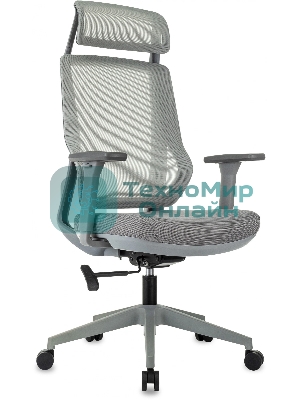 Кресло Бюрократ MC-G411N-H серый, сетка, подголовник