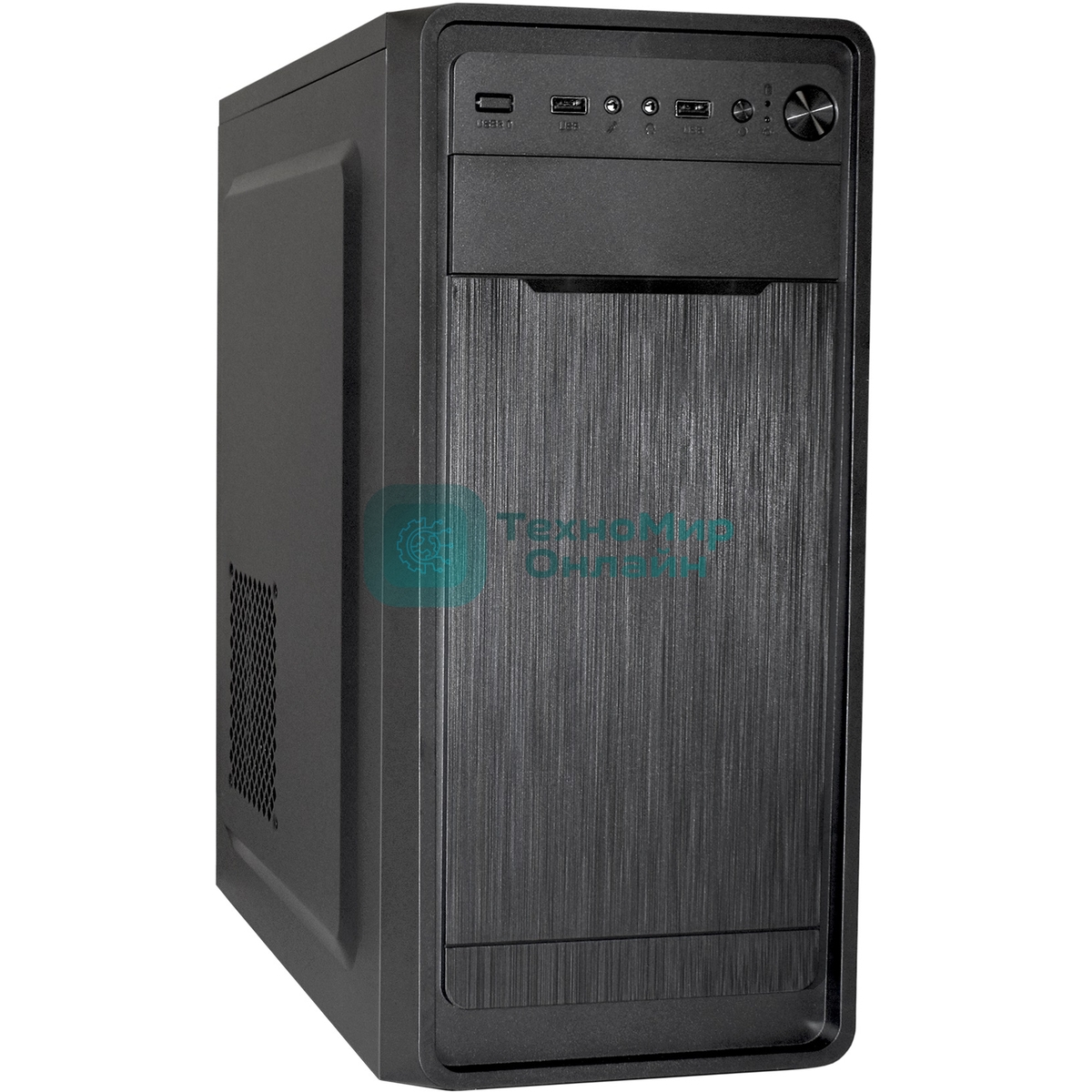 Компьютерный корпус Miditower ExeGate XP-332 Black, ATX, (без БП), 2*USB, Audio