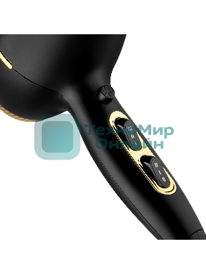 Фен BRAYER BR3010 черный/золотистый, 2200 Вт