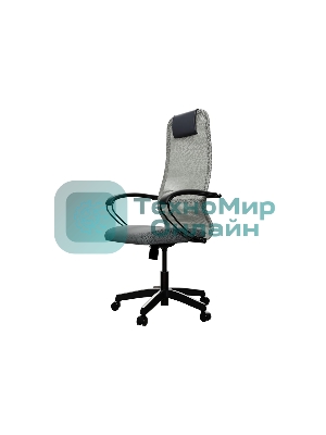 Кресло Метта SU-B-8 светло-серый сиденье светло-серый сетка с подголов. крестов. металл хром