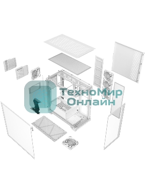 Компьютерный корпус XPG INVADER X WHITE (INVADERXMT-WHCWW) Mid-Tower Gaming ATX PC Case with Panoramic View, Tempered Glass Panels, and RGb Lighting Black