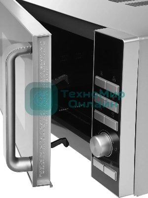 Микроволновая печь Galanz MOS-2402FDS серебристый/черный, 20 л, 800 Вт, переключатели - кнопки, поворотный механизм