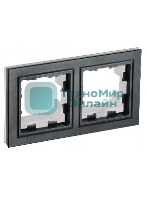 Рамка 2-местная IEK BRITE РУ-2-БрЧ-44 IP44 черный