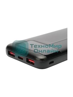 Портативный аккумулятор Gembird GPB-10Q, 10000мА·ч, QC/PD, дисплей, черный