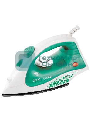 Утюг Econ ECO-BI1601 зеленый/белый, 1600 Вт, 14 г/мин, 80 г/мин, 150 мл