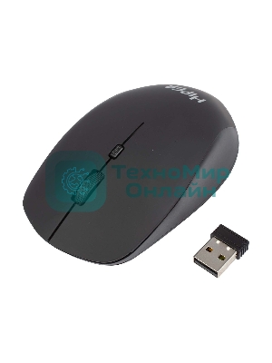 Мышь беспроводная HIPER HOMW-091 черный, 1600 dpi, радиоканал, USB, кнопки - 4
