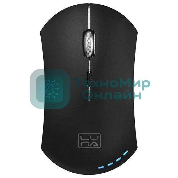 Мышь беспроводная Qumo Office Luna M74 черный, 1600 dpi, радиоканал, USB, кнопки - 6