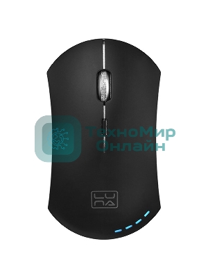 Мышь беспроводная Qumo Office Luna M74 черный, 1600 dpi, радиоканал, USB, кнопки - 6