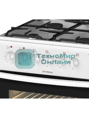 Плита комбинированная Darina 1B KM 441 306 W белый/черный, конфорок 4 шт, духовка 50 л, 50 см x 85 см x 53 см