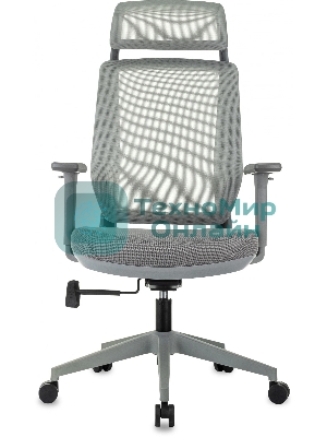 Кресло Бюрократ MC-G411N-H серый, сетка, подголовник