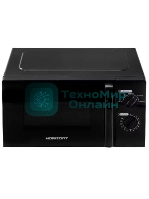 Микроволновая печь Horizont HSM201B черный чароит, 20 л, 700 Вт, переключатели - поворотный механизм