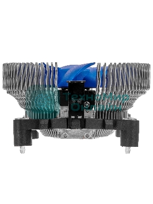 Кулер для процессора Crown CM-90 v2 серебристый/синий, 90 мм, алюминий, 2000 об/мин, 20 дБ, 3 pin, 95 Вт, 57 мм