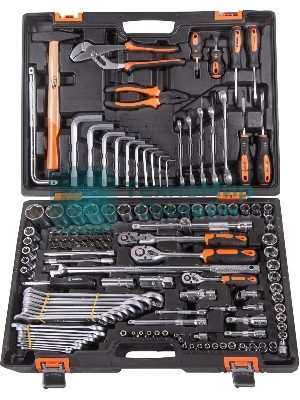 Набор инструментов ВИХРЬ 1/2, 1/4, CrV, в кейсе 142 предмета 73/6/7/13