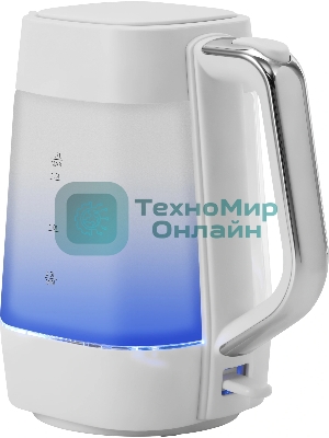 Чайник электрический Vitek VT-WK1058 1.7л. 2200Вт белый корпус: стекло/пластик