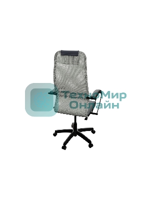 Кресло Метта SU-B-8 светло-серый сиденье светло-серый сетка с подголов. крестов. металл хром