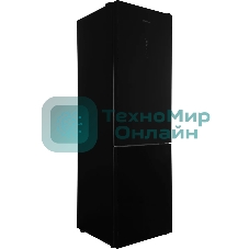 Холодильник Hyundai CC35083F черное стекло двухкамерный 240/95л морозилка снизу, No Frost