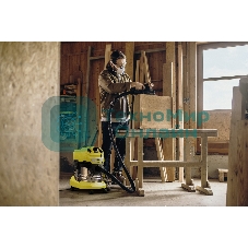 Строительный пылесос Karcher WD 4 P S V-20/5/22 желтый, 1000 Вт, уборка сухая/сбор воды/выдув, пылесборник мешок/контейнер, 20 л