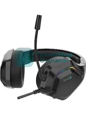 Гарнитура Oklick HS-L600G чёрный, проводная, USB, подсветка