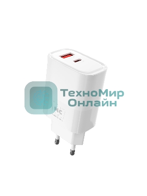 Сетевое зарядное устройство MORE CHOICE NC81 СЗУ 1USB+1Type-C 3.0A PD 20W+ QC3.0, белый