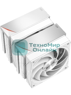 Кулер для процессора PCCooler RZ620 WH (260W, 4-pin PWM, 158мм, Al/Cu, 6x6мм, 2x120мм, 86.73CFM, 32dBA, 1800RPM, S: 1851/1700/1200/115X, AM5/AM4, белый)