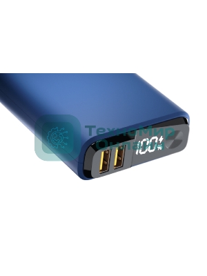 Портативный аккумулятор OLMIO QS-10, 10000mAh, 22.5W, QuickCharge3.0/PowerDelivery, LCD, темно-синий