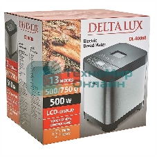 Хлебопечка Delta Lux DL-8008В серебристый с черным