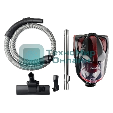 Пылесос Domfy DSC-VC704 черный/красный, 400/2400 Вт, уборка сухая, пылесборник контейнер 3 л