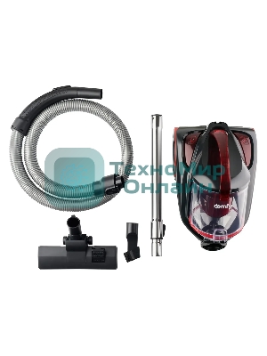 Пылесос Domfy DSC-VC704 черный/красный, 400/2400 Вт, уборка сухая, пылесборник контейнер 3 л